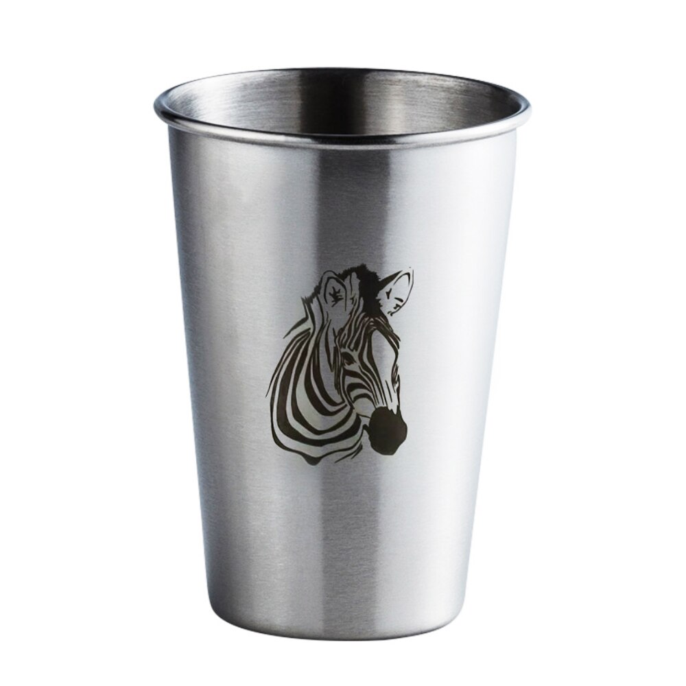 350ml Cute Pattern Beer Stainless Steel Pint Glasses Mugs Tumbler Metal Cup Unbreakable Stackable Cups Juice Beer Coffee Water: 02