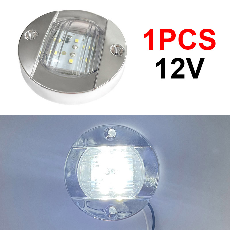 1 kpl  dc12v/24v veneen peräpeilin led-perävaloa pyöreä kylmänvalkoinen led-takavalo jahtilisävaruste sininen/valkoinen/keltainen/vihreä/punainen: Valkoinen
