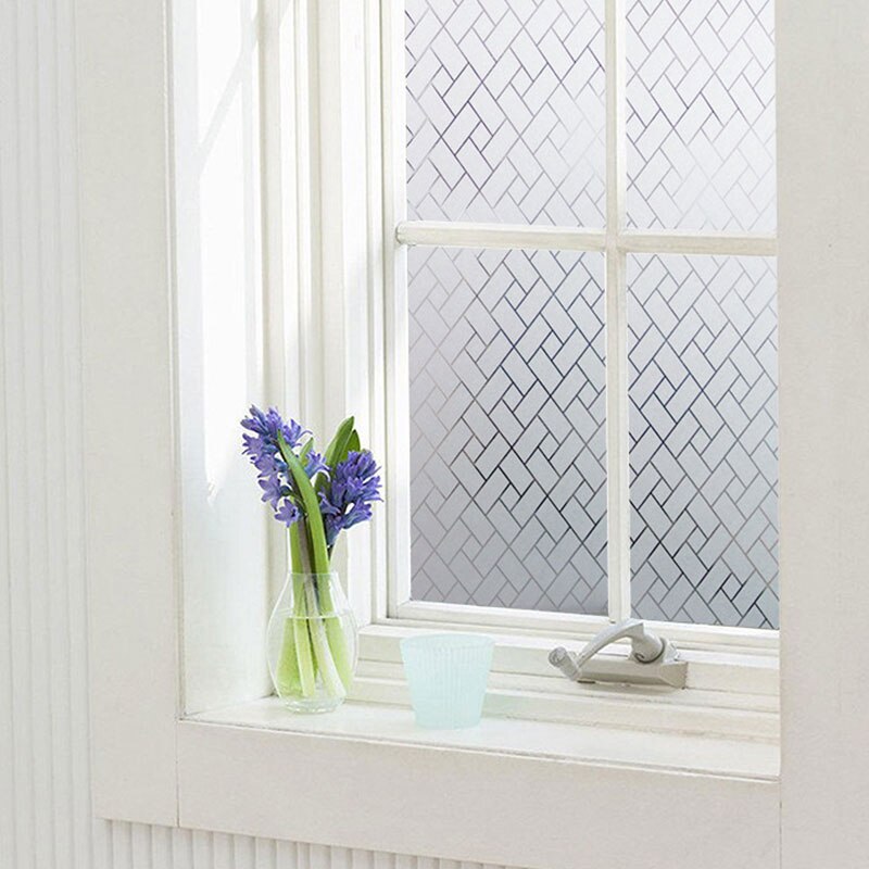 PVC Rectangle Static Glass Film Translucent Self-Adhesive Glass Film Vinyl Geometric Window Foil Privacy Sticker