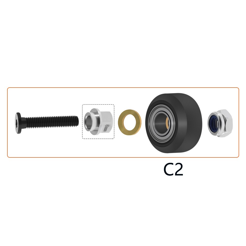 1Set 3D Printer RepRap CNC Strong Solid V wheel Kit for Openbuilds V-Slot rail,OX CNC, solid wheel Linear Extrusion: C2