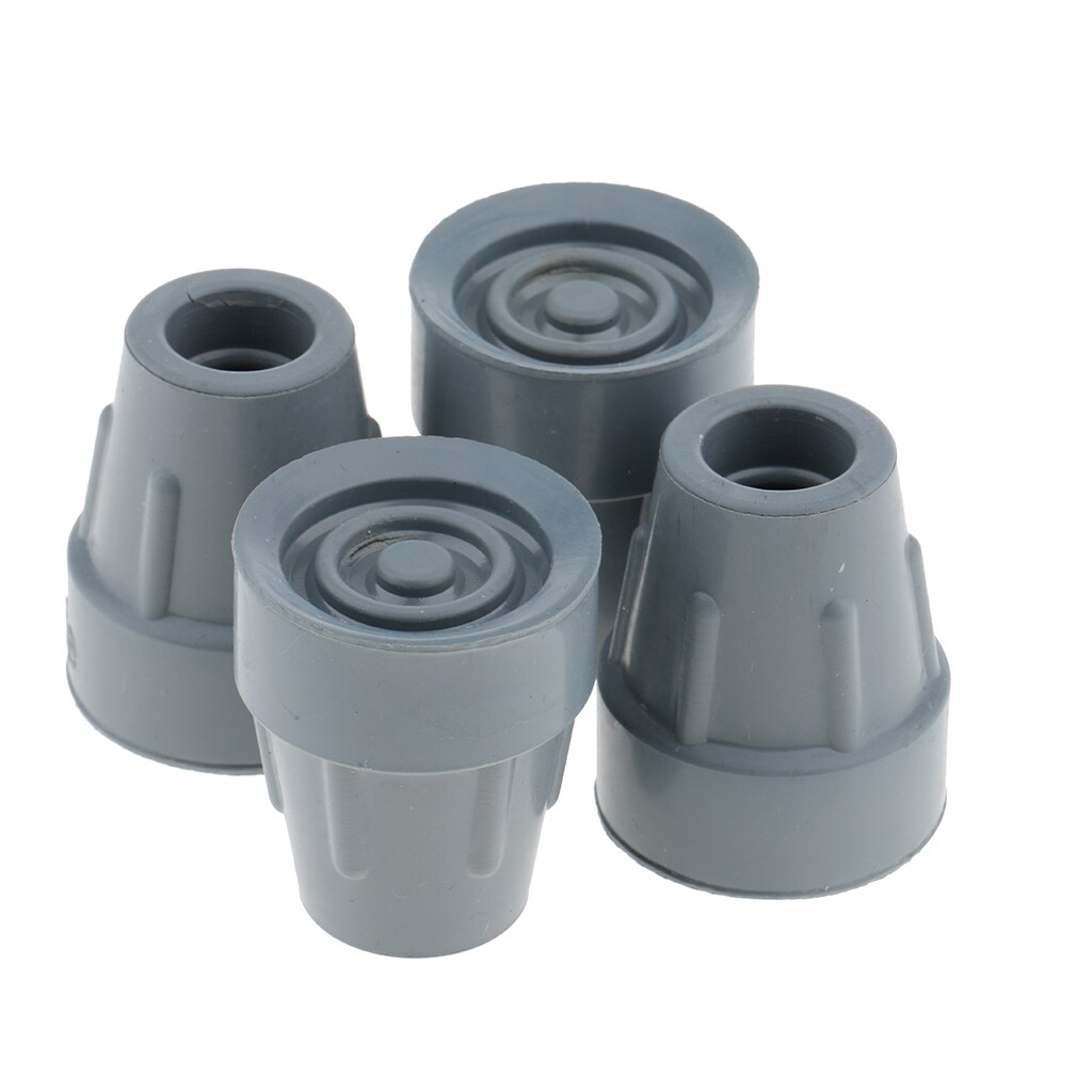 Casquillos grises de goma antideslizantes, bastones para caminar, muletas, extremos inferiores de goma, almohadilla antideslizante, puntas para bastones de senderismo, 4 Uds.