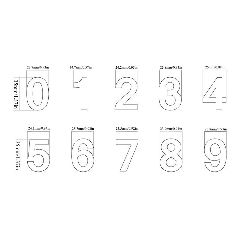 0-9 Number Wall Sticker 3D Self Adhesive Door House Numbers Sign Stickers Hotel Office Door Address Street Exterior House Number