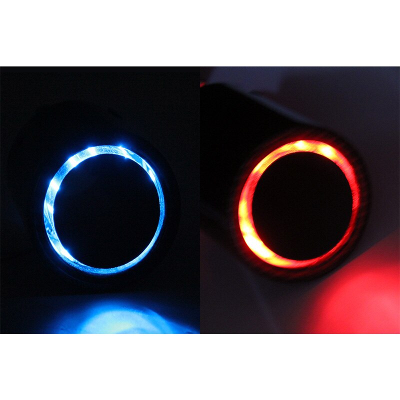 ALLOMN LED Car Exhaust Pipe Tip Heat-Resistant Carbon Fiber Luminous Tail Throat Inlet Hose Tip For Automotive Cars Mufflers