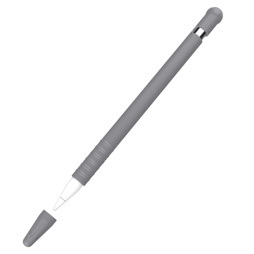 Siliconen Case Compatibel Voor Apple Potlood 1 Tablet Touch Stylus Pen Beschermhoes Pouch Tips Cap Sleeve Gevallen Voor iPad: Gray