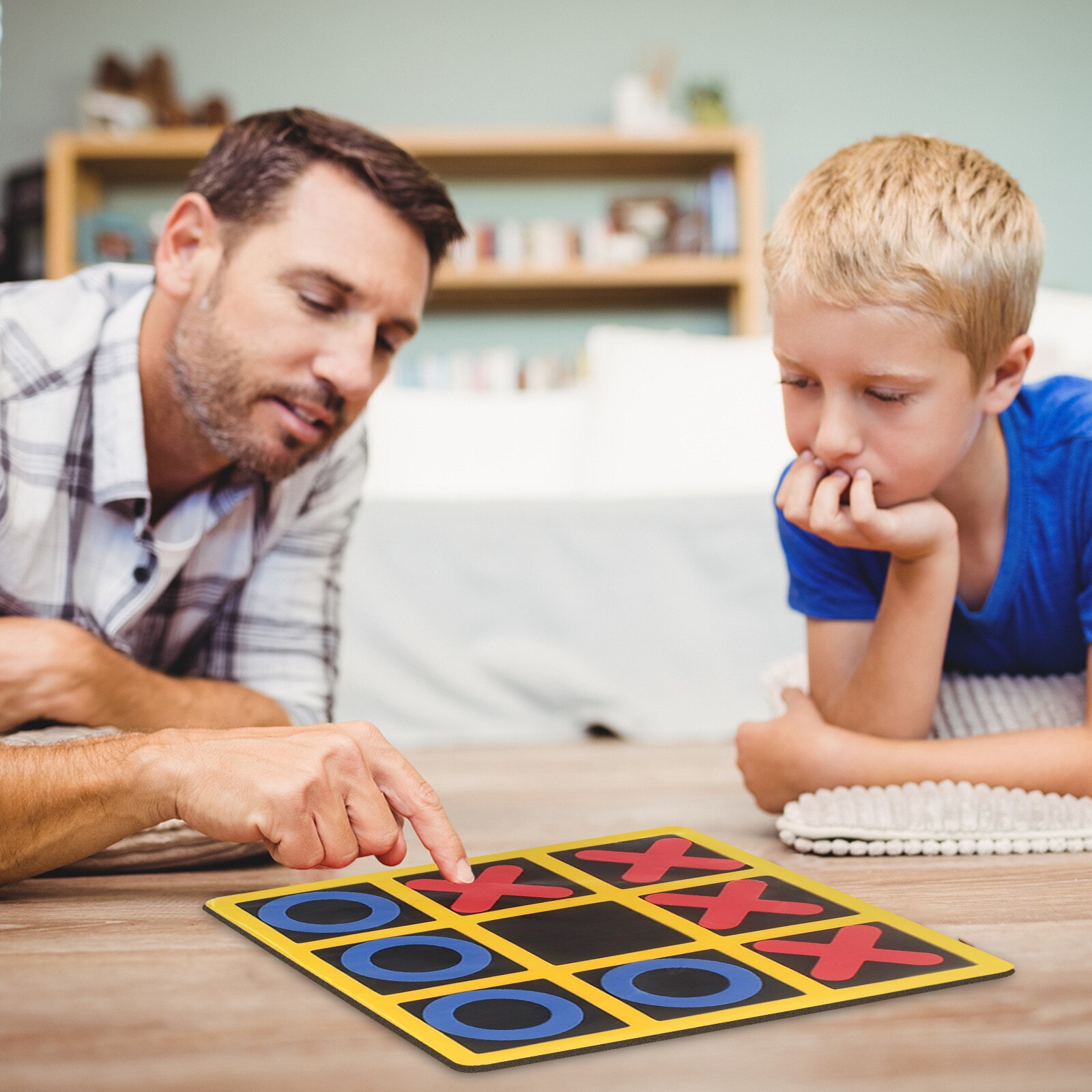 Noughts And Crosses Educational Puzzle Kids Children Wooden Board Games Indoor Playing Tic-tac-toe Noughts Family Puzzles