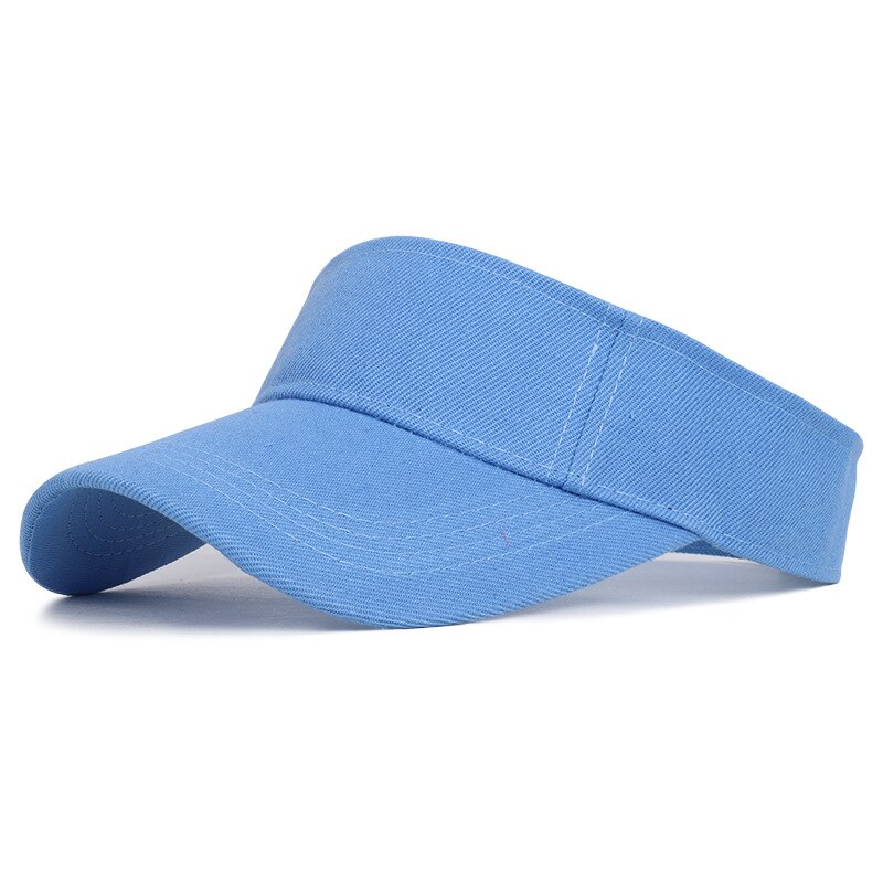 Directo tapas de los hombres las mujeres ajustable deporte diadema clásico sol visera para deportes sombrero corriendo tapas dir: Azul cielo