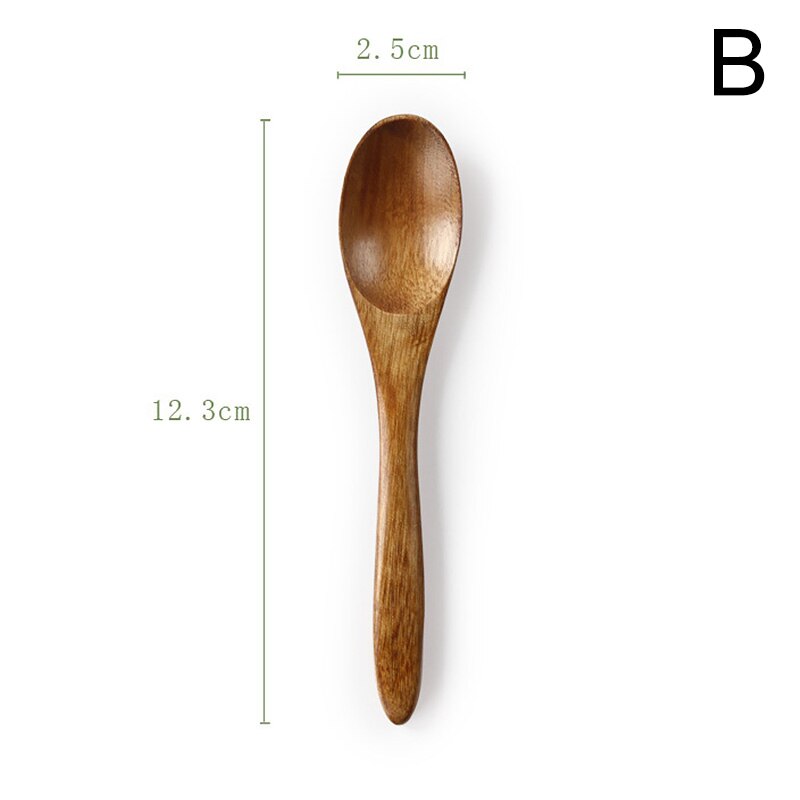Wooden Spoon Bamboo Kitchen Cooking Utensil Tool Soup Teaspoon Catering For Kicthen Wooden Spoon: B