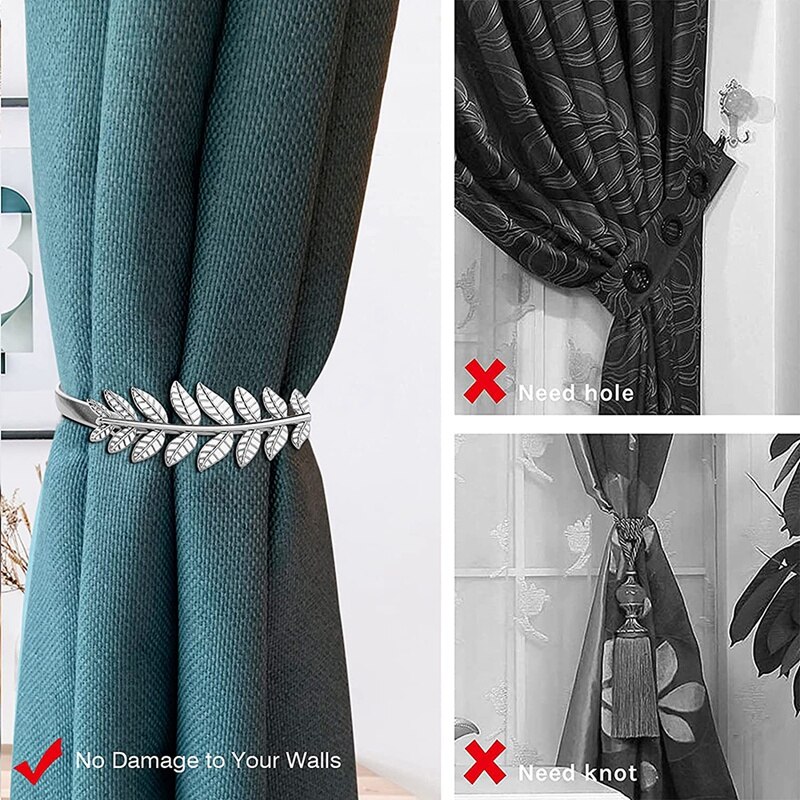 [2 Pieces Pack] the Metal Spring of the Curtain Hanger Fits Most Curtains and Is Easy To Use