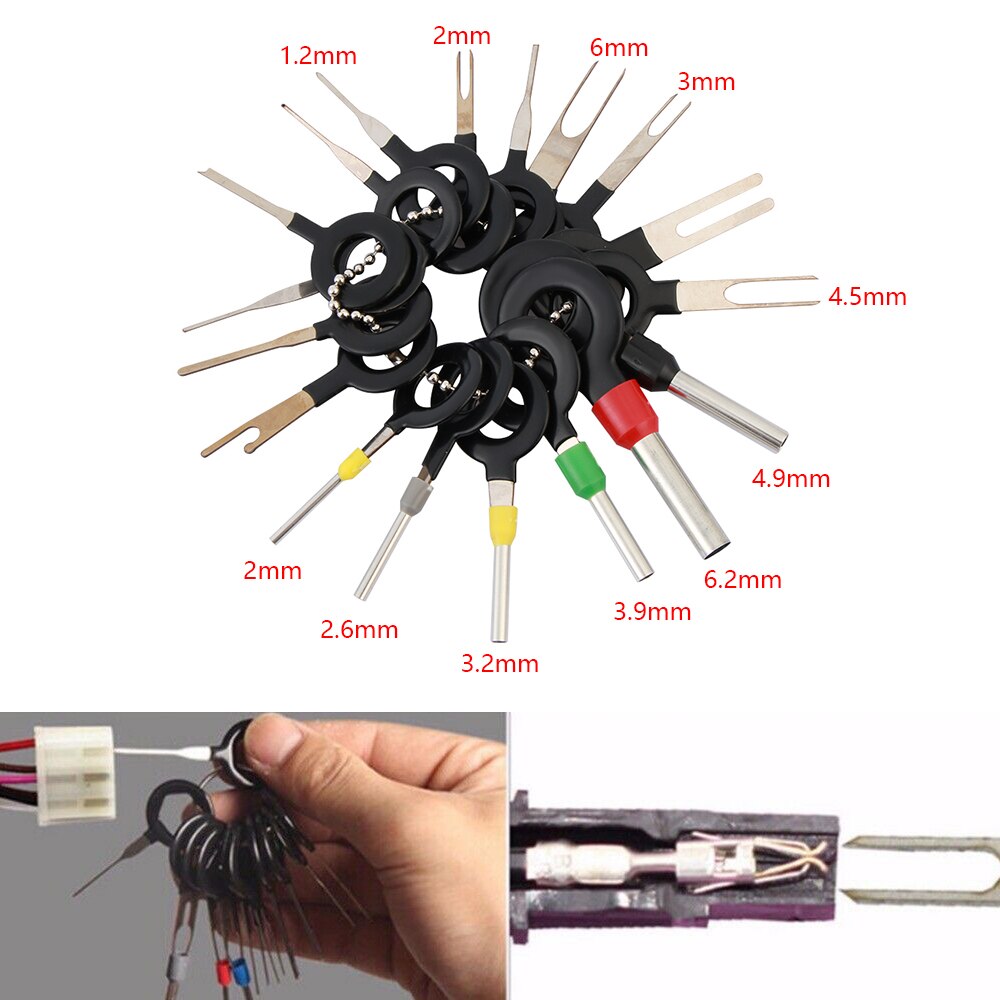 26PCS Car Terminal Removal Tool Wire Plug Connector Extractor Puller Release Pin Kit Automotive Care Tools Accessories