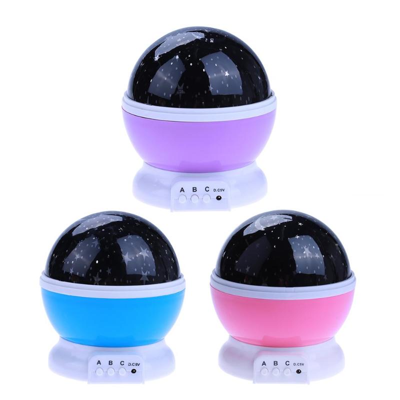 Rotating Projector Romantic Starry Sky LED Projector USB Night Light Glow in the Dark Party Lighting Decor Kids Luminous Toys