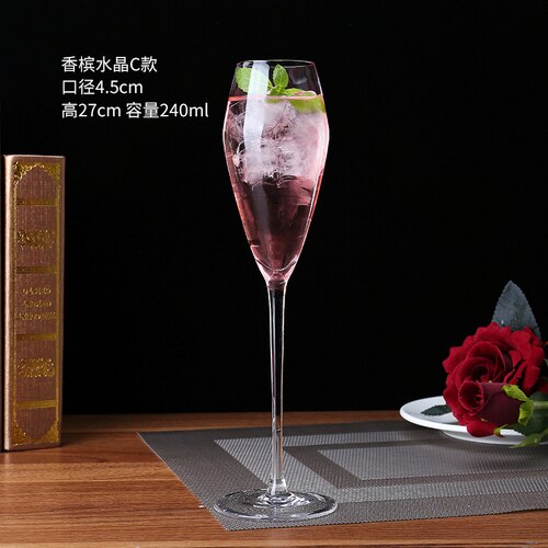 Doble veggglass champagne fløyter beger boble vin tulipan cocktail bryllupsfest glass kopp skåling  lw0316247: Stil d