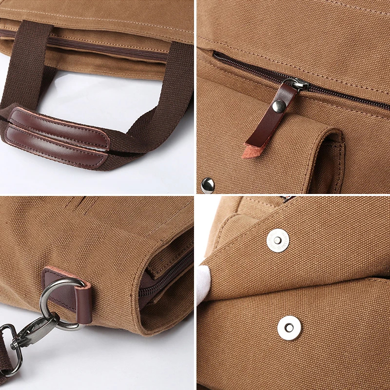 Heren Canvas Messenger Bag Crossbody Tassen Unisex Sling Bag Schoudertas voor reizen Werk College Vintage herenhandtassen Aktetas