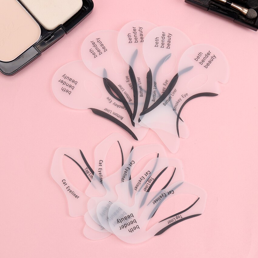 10PCS Eyeliner Stencil Fish Tail Double Wing Eyeliner Models Molding Template Tools Eyebrows Stencil DIY Makeup Tool