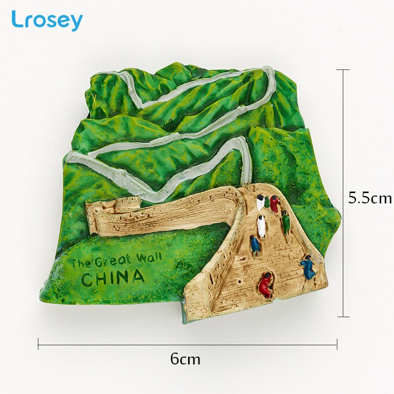3D koelkastmagneet souvenir home decor Griekenland York Thailand Hars koelkast Magnetische sticker keuken decoratie accessoires: China Great Wall