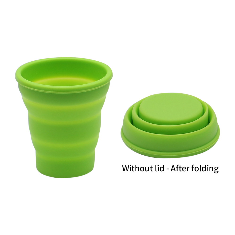200 ml tragbarer faltbarer Silikon-Wasserbecher für den Außenbereich, hitzebeständig, teleskopisch, faltbar, faltbar, für Reisen, Camping: violet