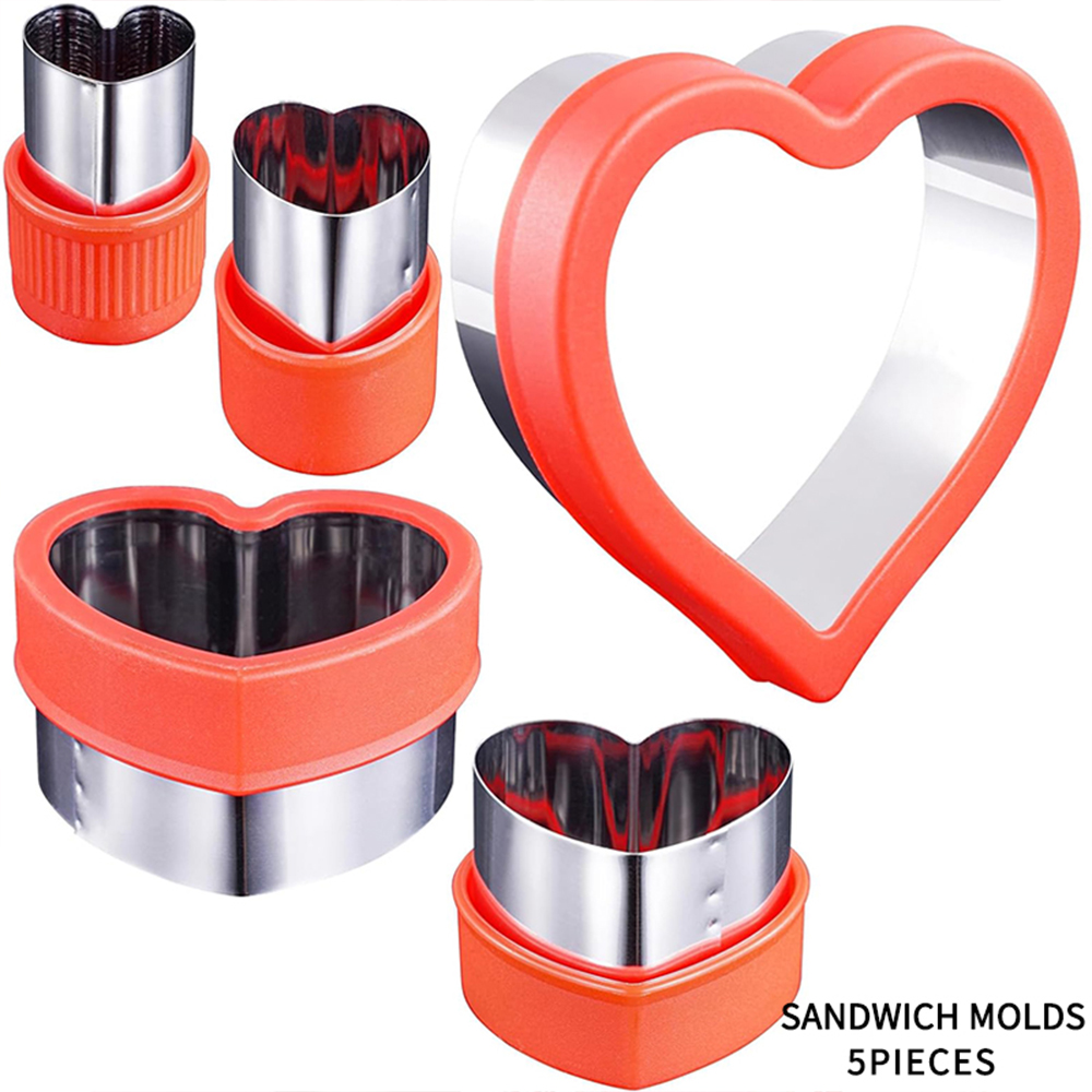 Cortadores de sándwich especiales para niños, molde para pan, galletas, frutas, verduras, corazón, fabricante de pentáculos, herramientas para hornear para niños: Chocolate