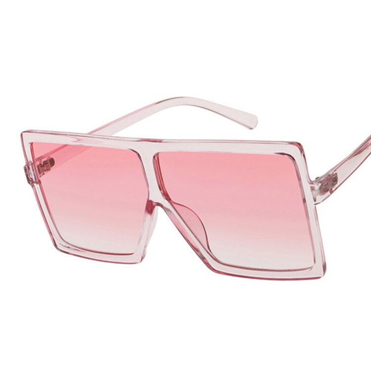 Vintage store firkantede solbriller dame/herre briller oversize solbriller kvindeligt kendt mærke sorte briller gafas de sol: Lyserød