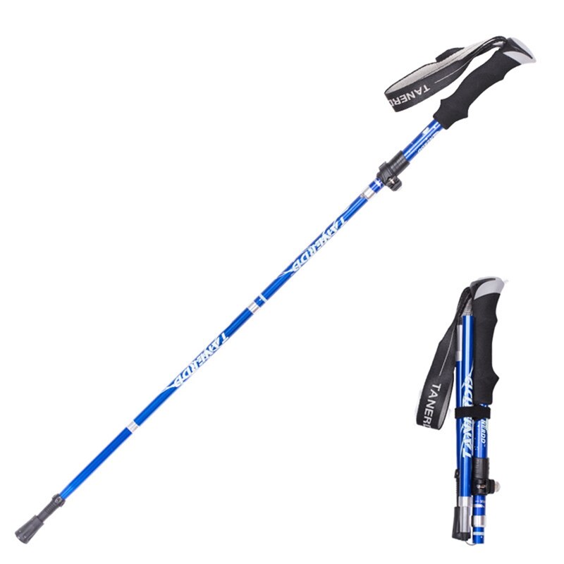 Trekking Poles, Aluminum Alloy Folding, Ultra-light And Ultra-short Telescopic Outdoor Handrails, Hiking Sticks, 5 Sections: BL