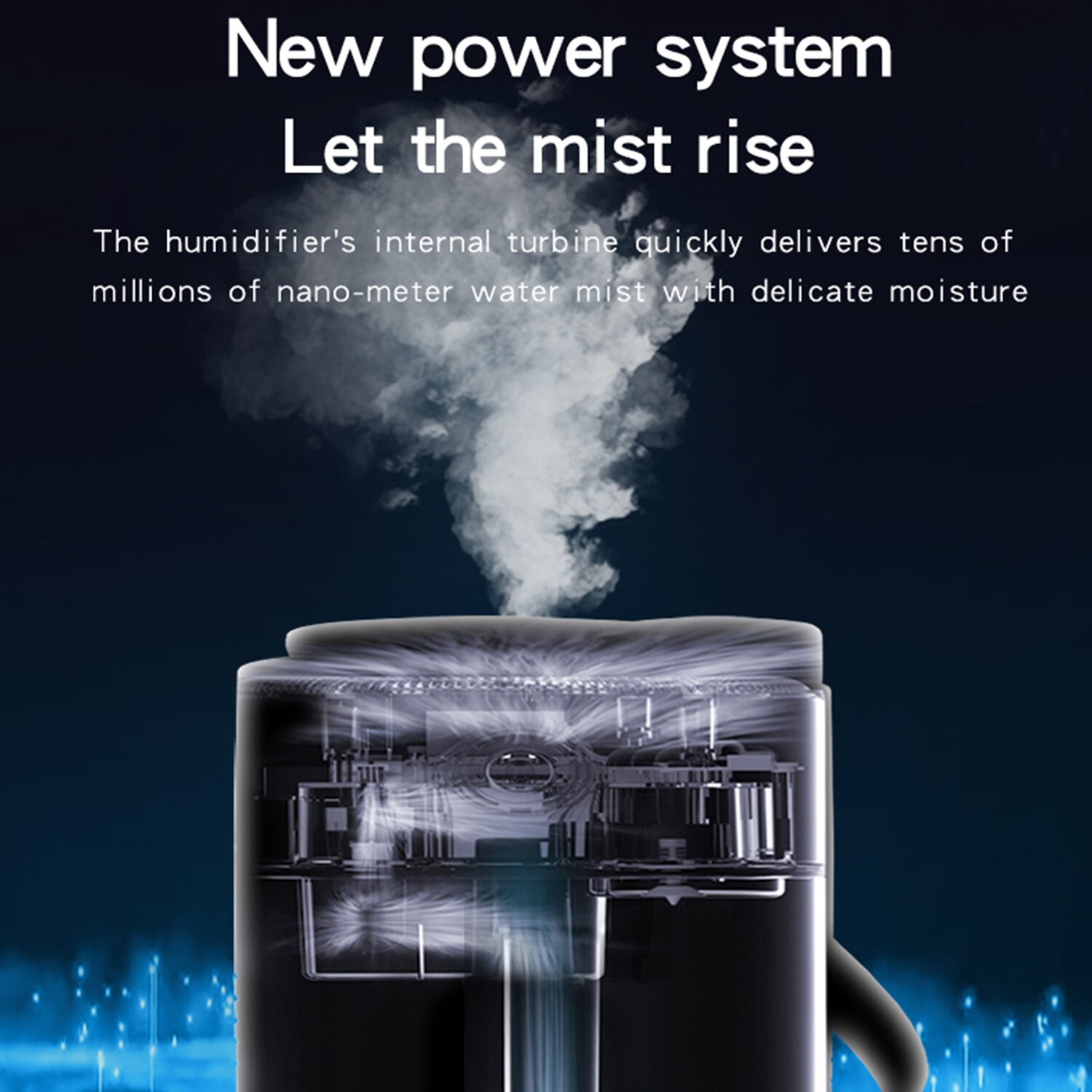 1L Mist Humidifier Diffuser with Bluetooth Speaker Colorful Light Quiet Humidifier Essential Oil Diffuser USB Home Humidifier