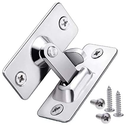 2 Sets Stainless Steel 90 Degree Door Clasp Lock Shift Door Buckle Button Right Angle Flip Door Latch Barn Sliding Door Lock