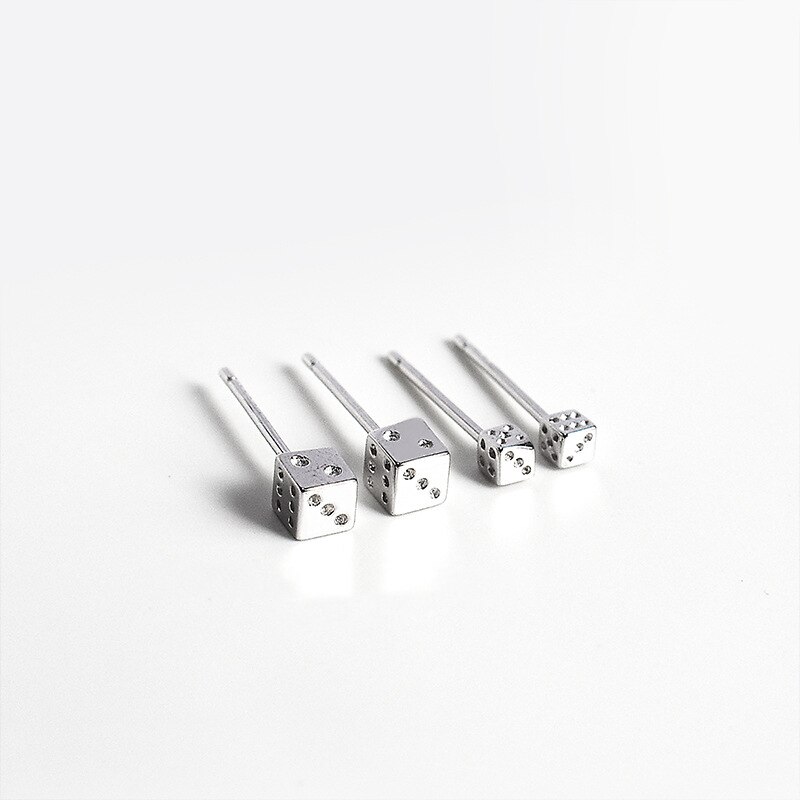 Lko ohrstecker aus sterlingsilber in würfelform 925 100%  -teilig, geometrisches Entwurf, süßes mädchen-ohrring-accessoire.