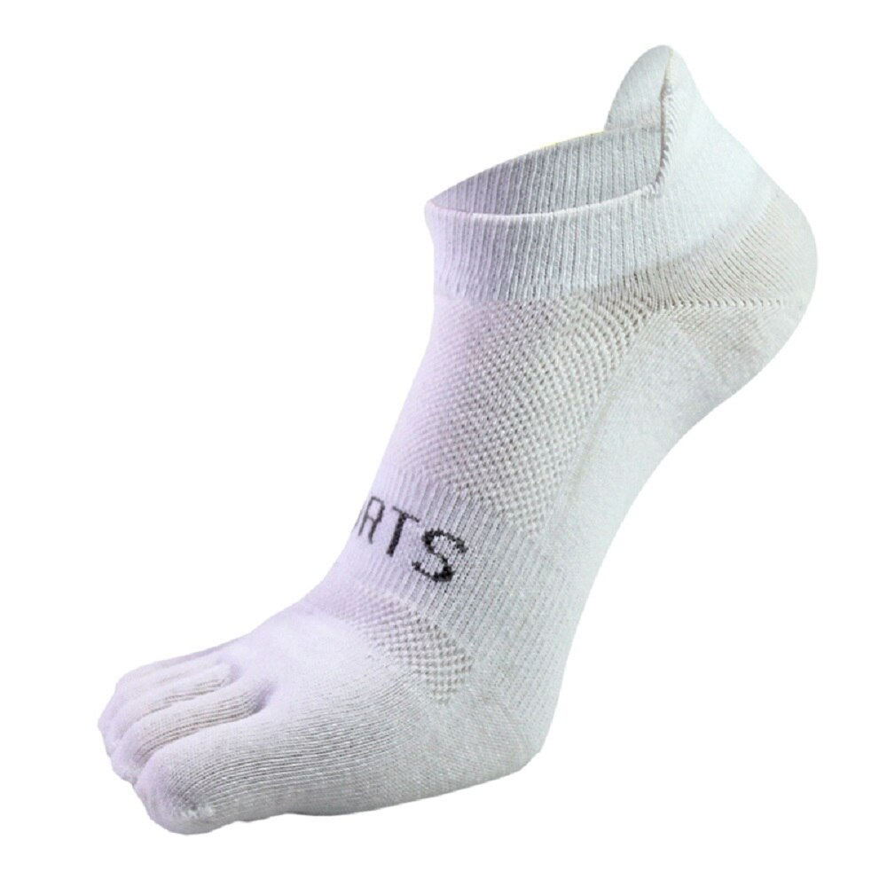 Five Finger Socks Men Pure Cotton Sports Breathable Comfortable Shaping Anti Friction Men's Five Finger Socks: white