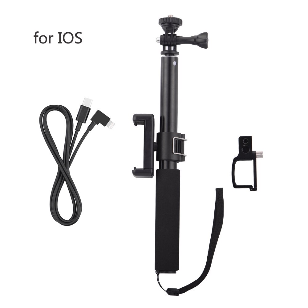 Selfie Stick for DJI POCKET 2 Handheld Gimbal Stabilizer Cable for Type-c IOS Android Phone Clip Module Extension Pole Accessory: white