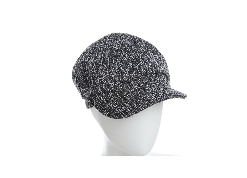 Zeitungsjunge Kappen für männer und frauen Gestrickte woll Zeitungsjunge Mütze Herbst Winter unisex Achteckige Hüte: Schwarz