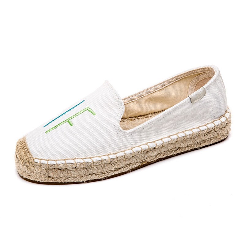 verano bordado TGIF lienzo Alpargatas mujeres pisos Insta Estilo De vacaciones alpargata plataforma Zapatos Alpargatas De Mujer: 7