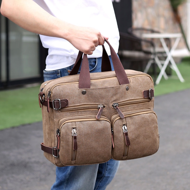 Men Canvas Briefcase Business Laptop Handbag Large Messenger Shoulder Bag Big Casual Male Tote Back Bags Travel Suitcase XA162ZC