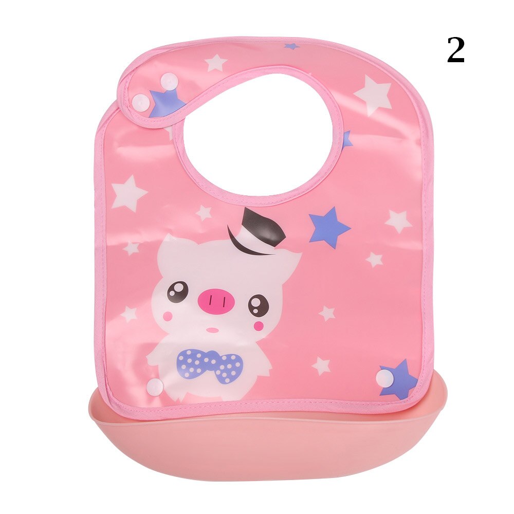 Cute Cartoons Bibs for Baby Children Waterproof EVA Removable Washable Bib Feeding Apron Saliva Bib Towel Accessories: 02