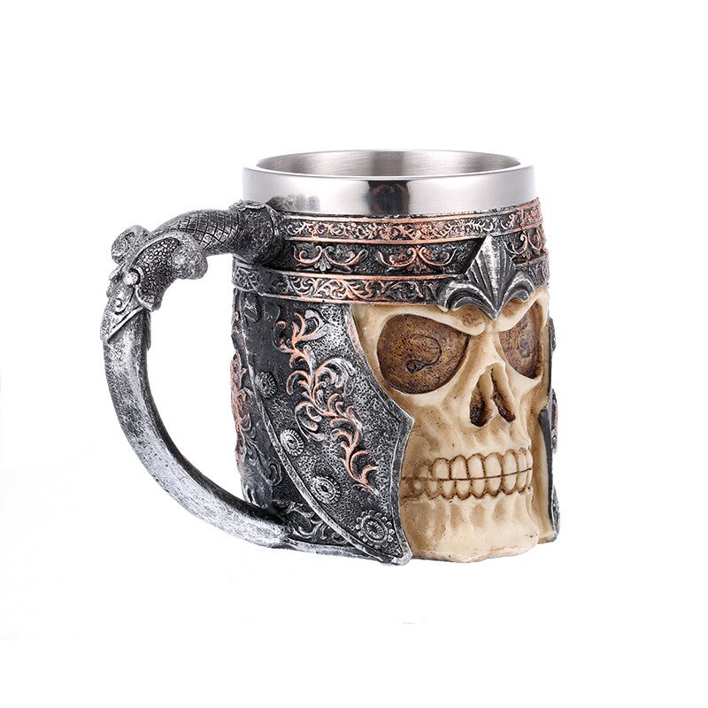 3D Rvs Bier Mokken Keramische Schedel Mok Skelet Grim Knight Gothic Koffie Cups Creatieve Beste Halloween: V