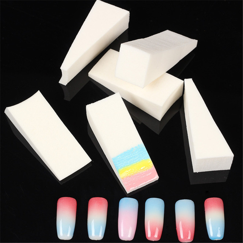 10cps Soft Nail Sponges for Acrylic Makeup Manicure Nail Art Accessory Puff Gradient Tips Woman Salon DIY Nail Buffer Files Tool