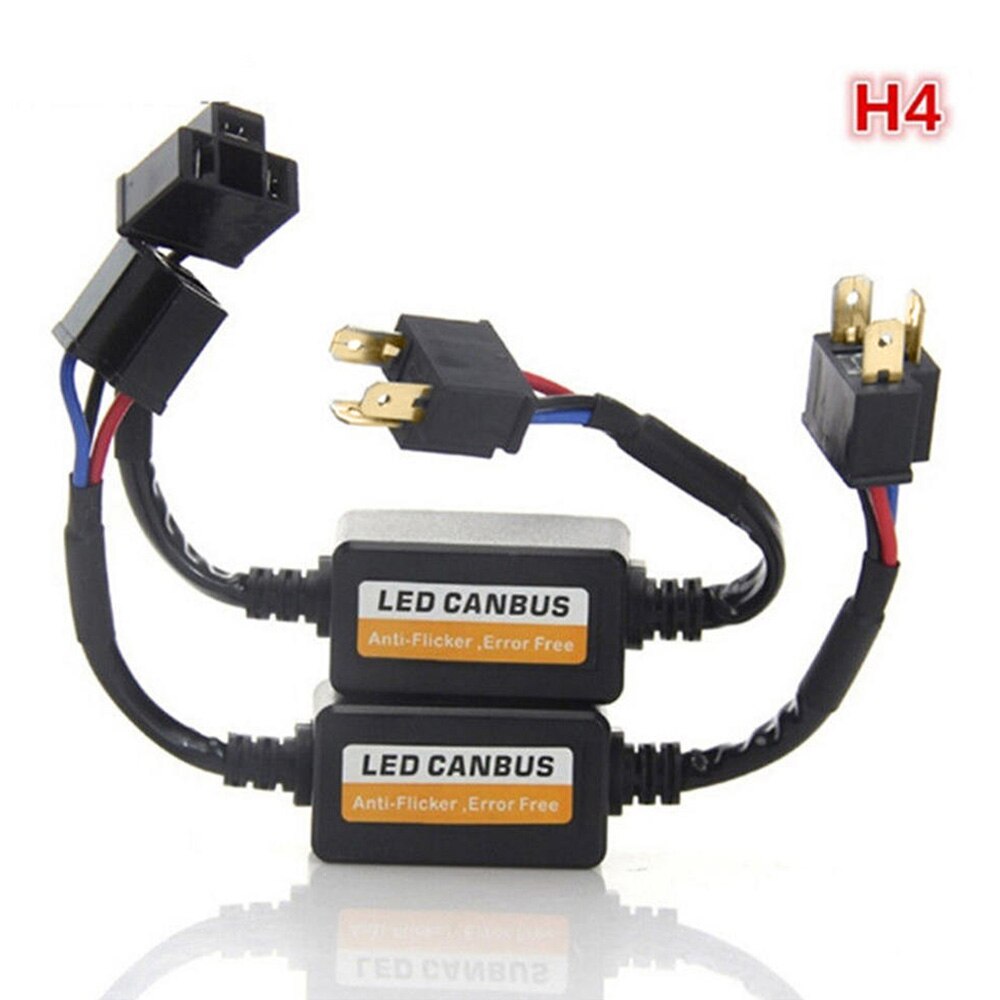 2x H4 Led Headlight Canbus Error Free Anti Flicker Resistor Canceller Decod Wewd H4 Car LED Headlight Decoder: Default Title
