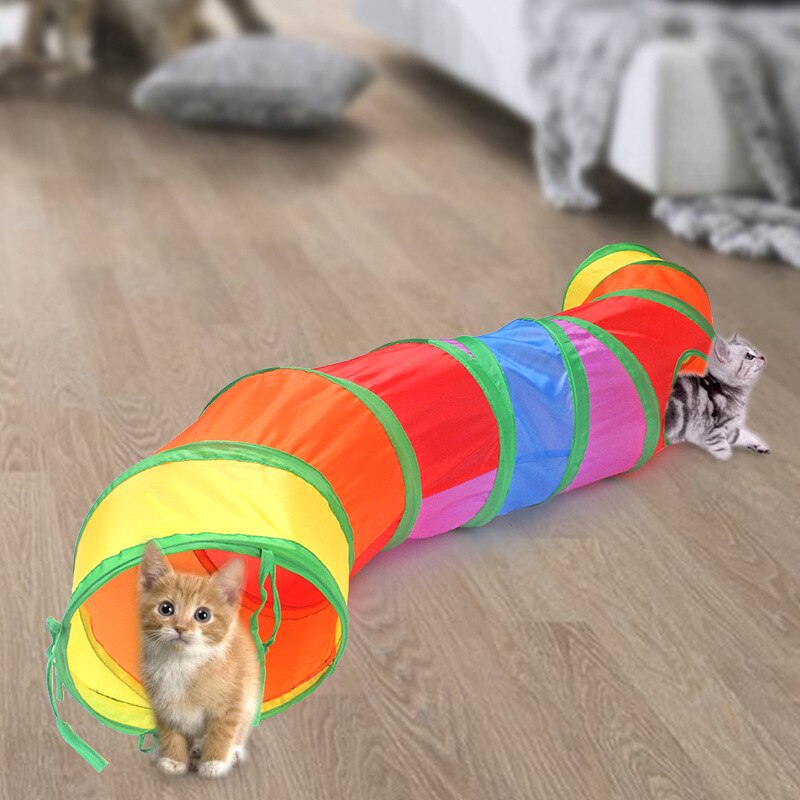 2/3 Holes Pet Cat Tunnel Toys Foldable Pet Kitten Training Interactive Fun Toy For Cats Rabbit Ferrets Animal Play Tunnel Tube
