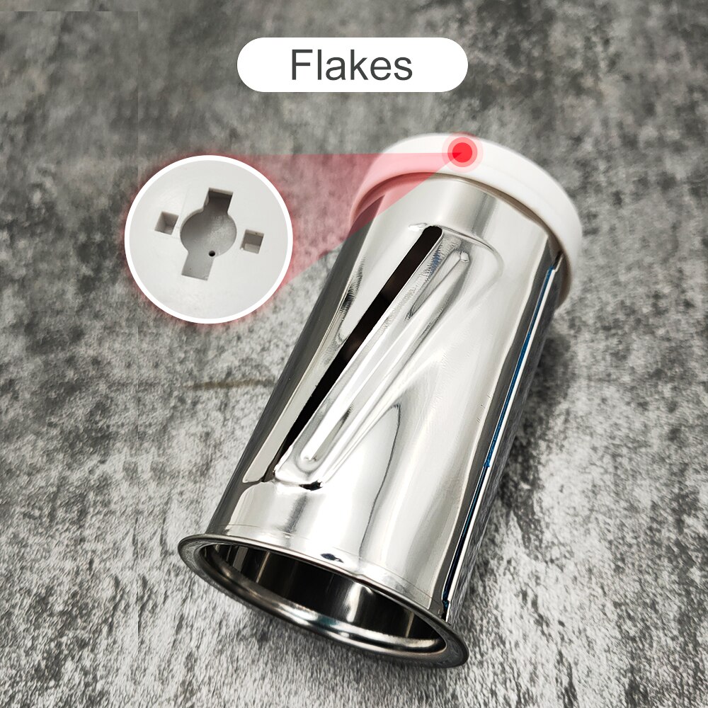Stainless Steel Rotary Cheese Grater Gadgets for Kitchen Cheese Slicer Machine Wire Oiler for Butter Box Dish Chocolate Shredder: 1pc Flakes blade