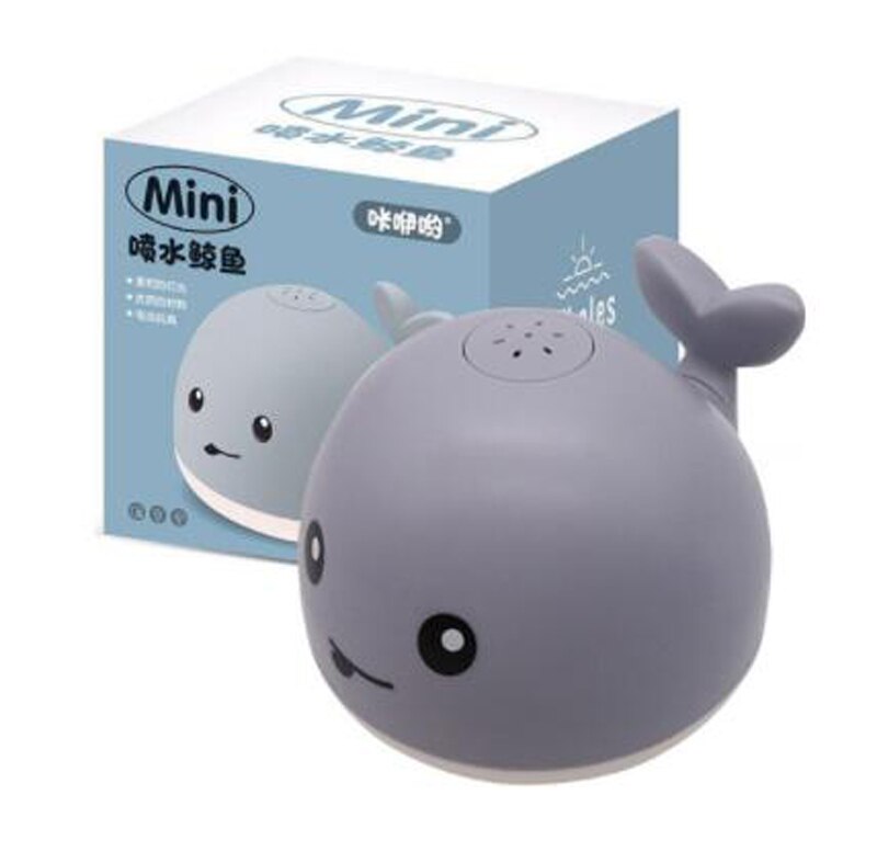 Baby Bath Toys Spray Water Shower Swim Pool Bathing Electric Whale Bath Ball with Light Music LED Light Toys for Kids: Gray box no base