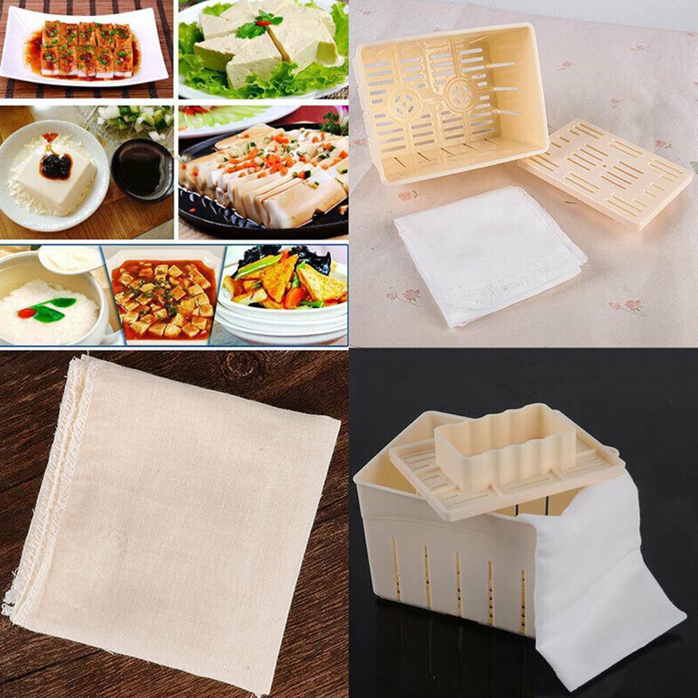DIY Plastic Soybean Curd Tofu Press Maker Mold Box Homemade Kitchen Tools With Cheese Cloth Kitchen Cooking Tool - Intl