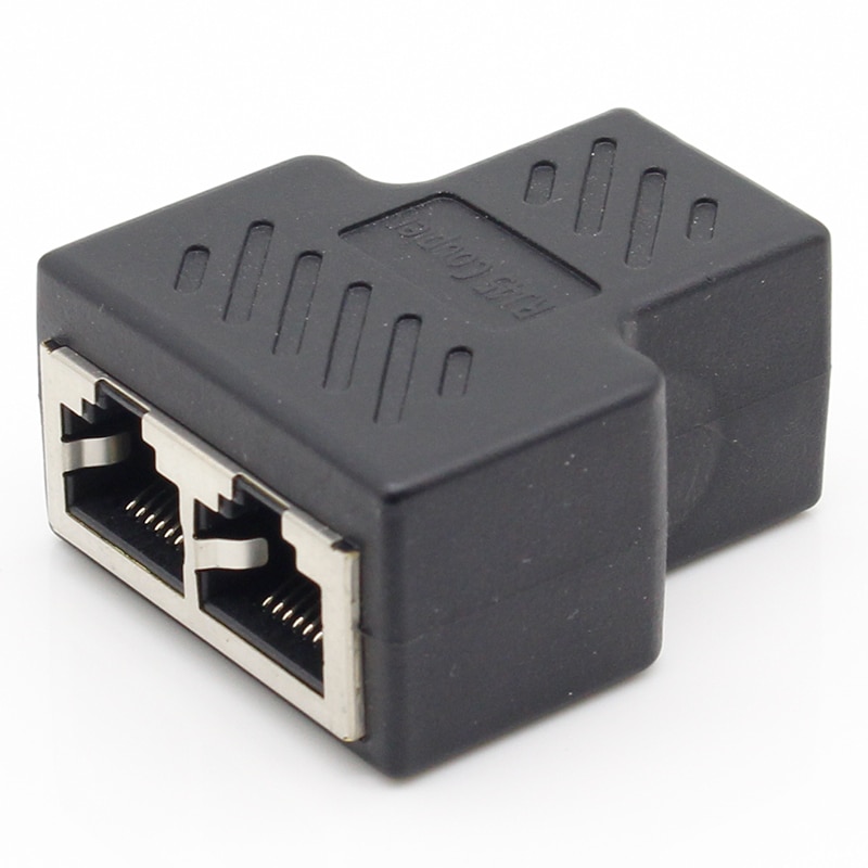 Cabo de rede ethernet rj45 1 a 2 saídas, adaptador de conector divisor fêmea para lan, 1 peça