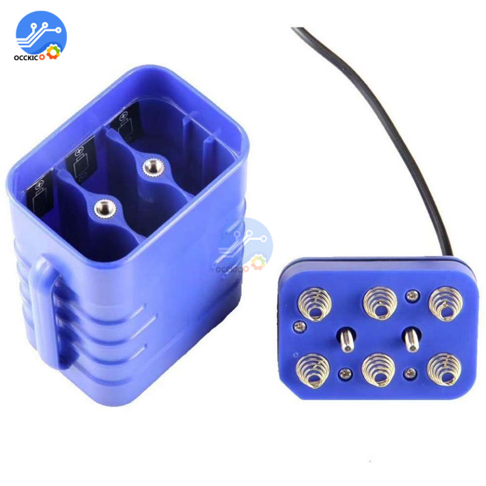 4/6x18650 Lithium Battery Pack Charger Box LED Indicator Waterproof Safety Cycling Battery Case Holder for Bike Light Headlamp: Blue