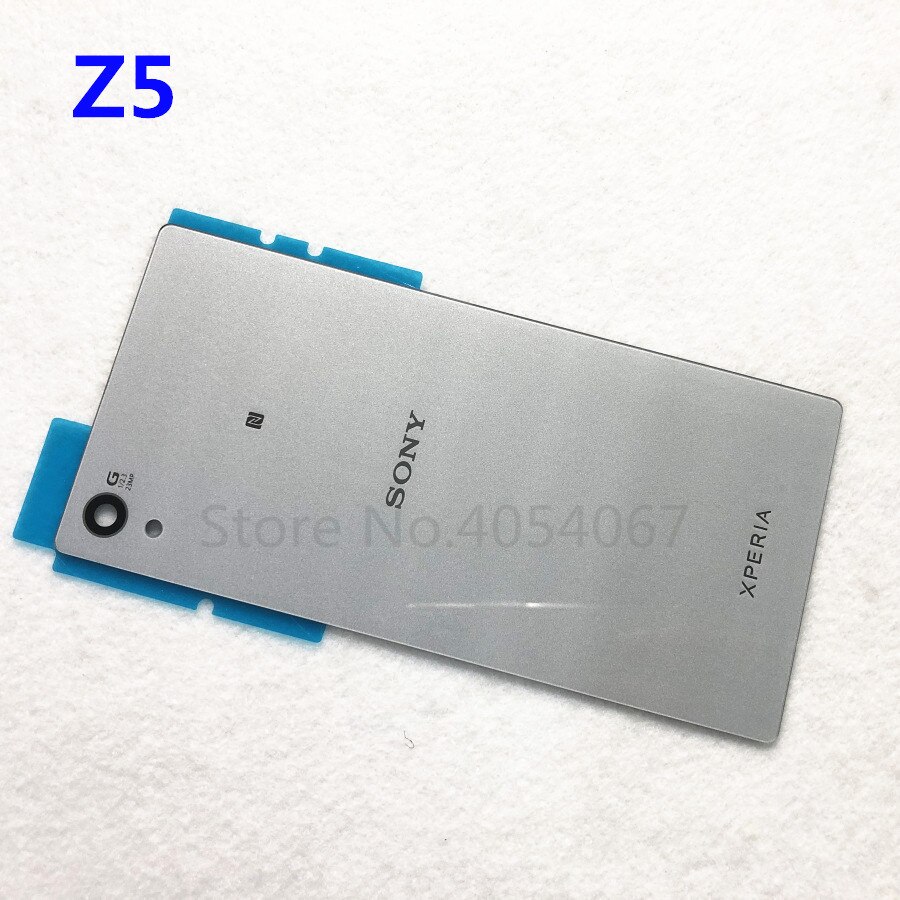 Cubierta trasera de la carcasa de la batería de cristal para Sony Xperia Z5 E6603 E6633 E6653 E6683, piezas de repuesto, cubierta de la puerta trasera: Z5 Silver