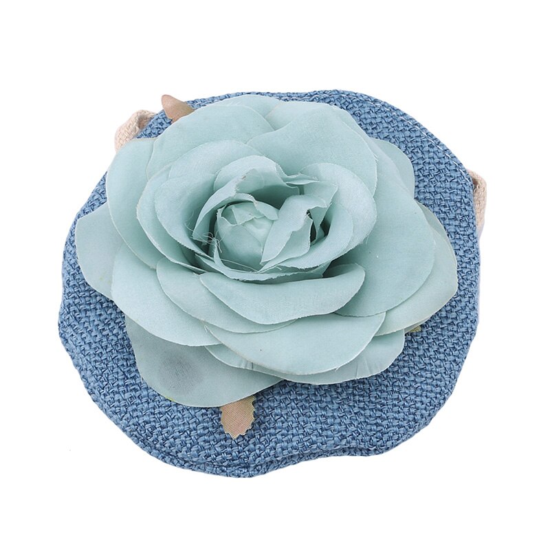 Sac de messager pour enfants tissu fait à la main Rose fleur enfant sac à bandoulière lin à la main fleur enfant sac à bandoulière porte-monnaie: blue