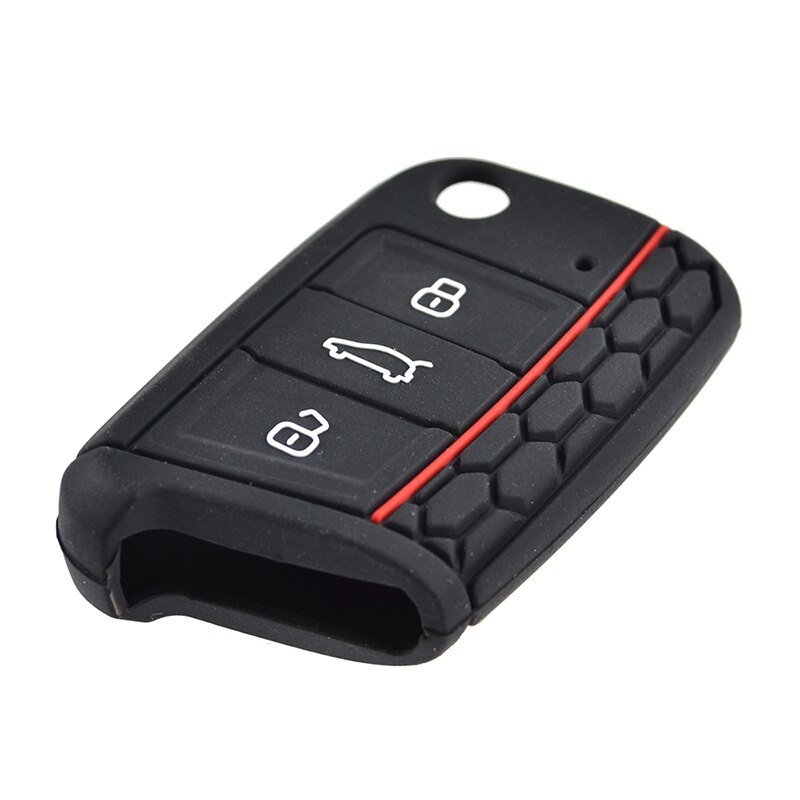 Silikon nyckelfodral för vw polo golf 7 tiguan för skoda fabia octavia karoq för seat ateca leon fjärrkontroll fob nyckelskydd