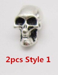 2pcs-7pcs skull styles viking hair braid dread dreadlock beard beads tube rings approx 4.5-5.5mm hole for hair accessories: 2pcs Style 1