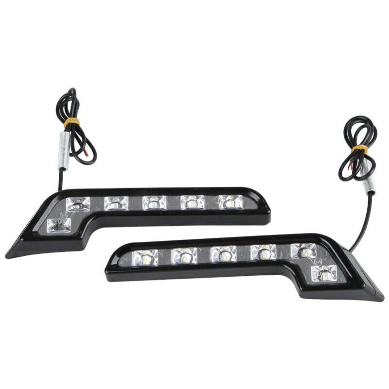 1 Paar L-Vorm 12V 2Pcs Auto Dagrijverlichting 6 Led Drl Wit Mistlicht auto Accessoires Auto Drl