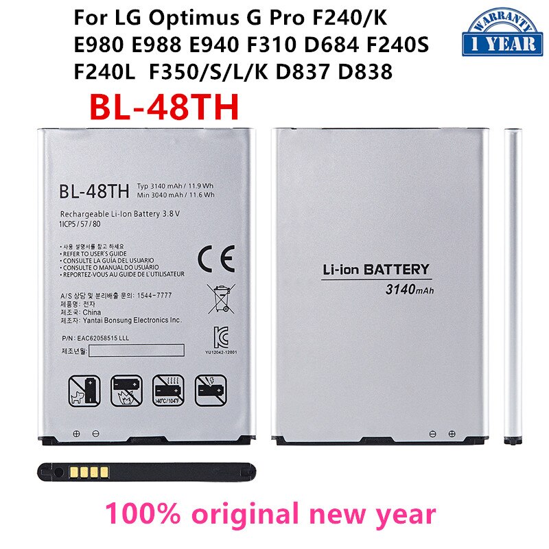 BL-41A1H BL-44E1F BL-44JN BL-44JR BL-45B1F BL-47TH BL-48TH BL-49JH BL-49SF BL-51YF BL-53YH BL-59JH Batterij Voor Lg G3/G4/V10/V20: BL-48TH  F240 K E980