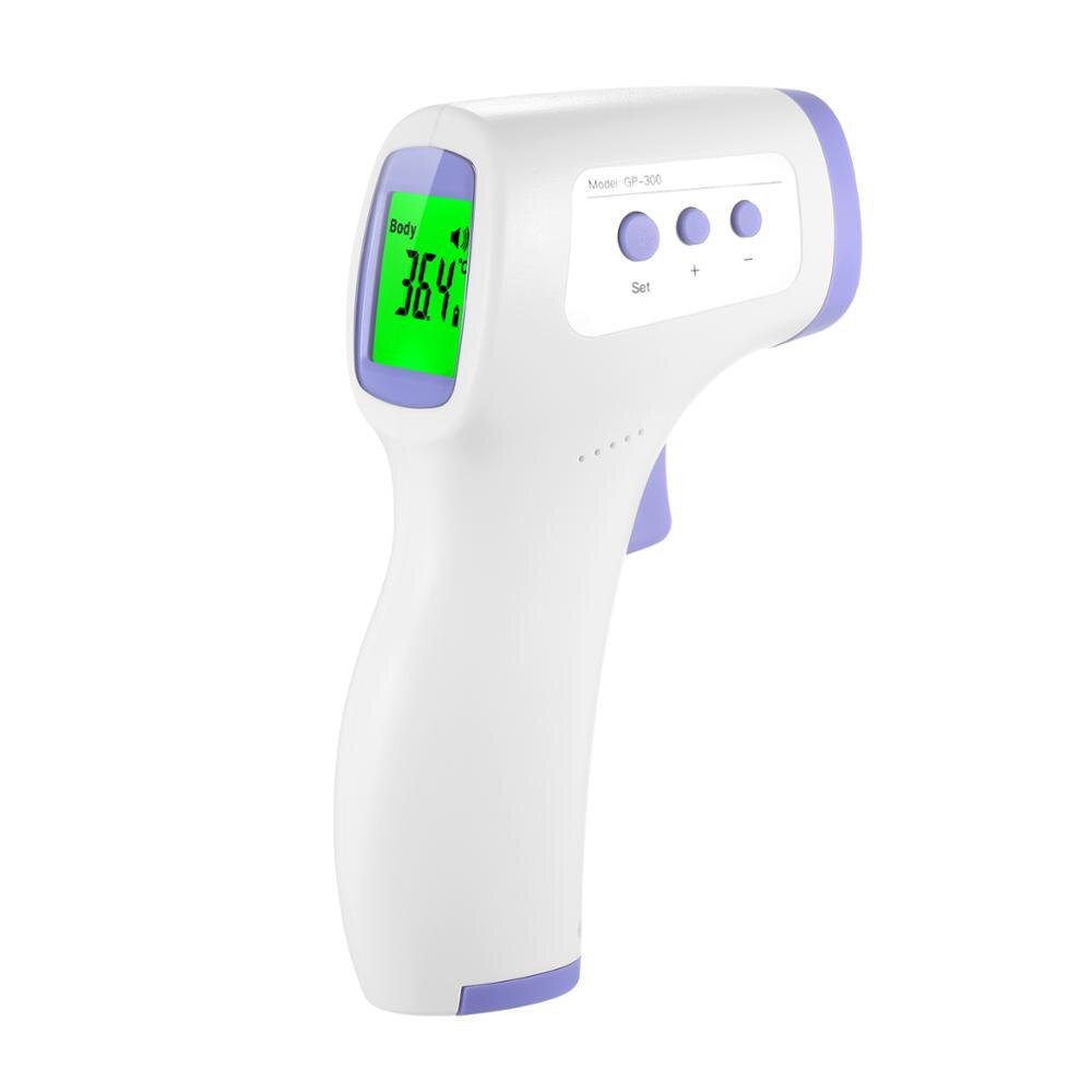 Termômetro infravermelho testa termômetro sem contato termômetro tri-colorido lcd febre alarme digital ferramenta de medida para o bebê adulto: ROXO