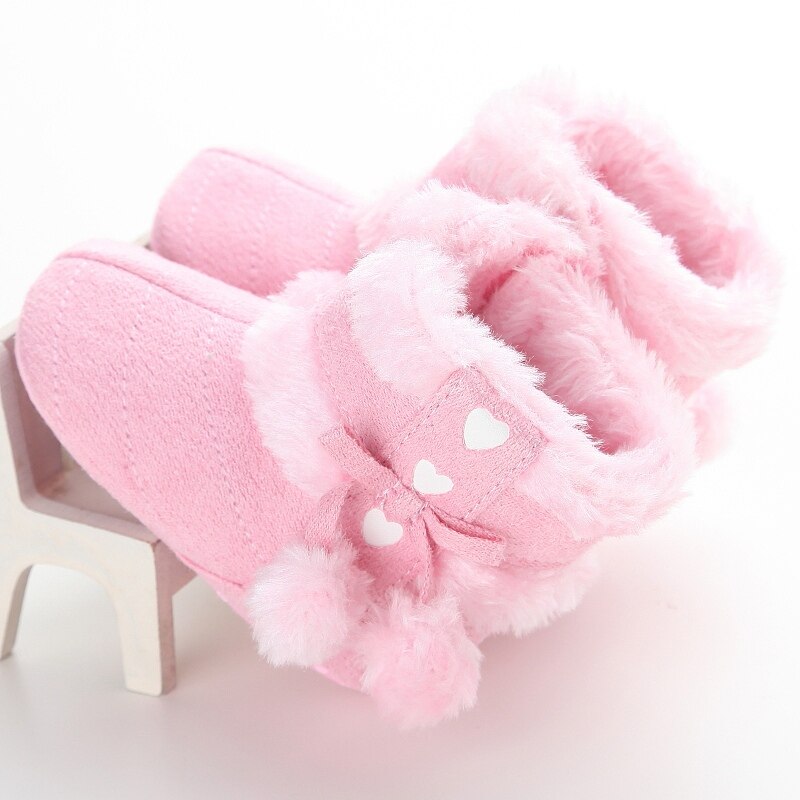 Inverno Del bambino Della Ragazza del Ragazzo Stivali Caldi Stivaletti Solido Palla di Pelo Infantili Del bambino Appena nato Da Neve Pantofole casuale