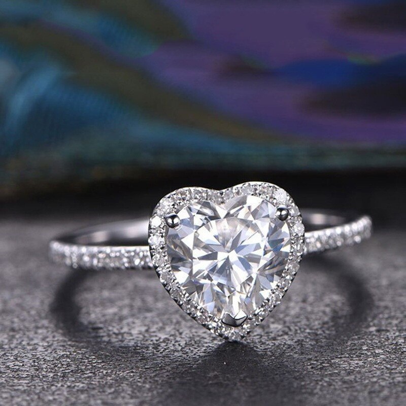Modyle Silber Farbe Prinzessin AAA Zirkonia Liebe Herz CZ Stein Ringe für Frauen Engagement Schmuck Jahrestag