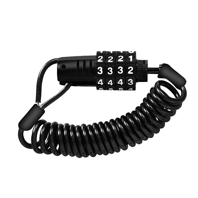 Bike Anti Theft Helmet 4 Digit Password Bicycle Lock For Scooter Motorcycles Cycling Safety Portable MTB Spring Cable Locks: 150cm New